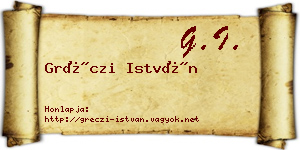 Gréczi István névjegykártya